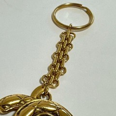 Chanel Matelasse Keychain Gold Plated Gold Used 14cm