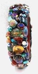 Handcrafted Multi-Color Assorted Bead Bangle Bracelet Size Large New No Tag
