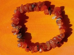 Handmade To Order – Gemstone Chip Beaded Bracelet – Natural Carnelian.