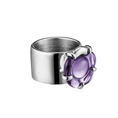 Baccarat ‘B Flower’ Ring Amethyst Crystal Size 6.5 2803716