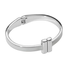2PCS Gold Silver White Enamel Hinged Bangle Bracelet Cuff Stackable Women