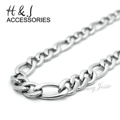 7″-11″MEN WOMEN 316 L Stainless Steel 8mm Silver Figaro Link Chain Bracelet