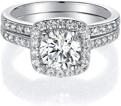 SHE WILL LOVE THIS White Gold Ring Size 8 Womens Ring CZ Engagement Anniversary