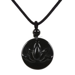 25mm Lotus Flower Chunky Charm Pendant Necklace Jewelry 22 Inch