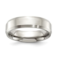 Chisel Titanium Brushed and Polished 6mm Beveled Edge Band TB111