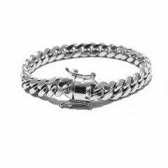 Heavy 51g Solid .999 Fine Silver Miami Cuban Link Bracelet 10mm 8in Box Clasp