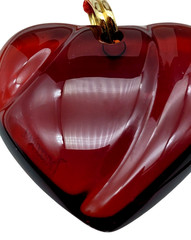Baccarat Crystal Ruby Red Heart Pendant – New In Box
