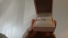 2CT lab grown diamond stud in sterling silver earrings