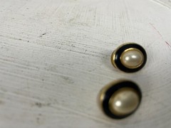 Trifari Stud Pearl Statement Earring Set Womens Secure Lock Back