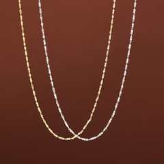 Wholesale 1.5MM Woman 18K Gold Plated Starry Thin Chain Necklace Jewelry