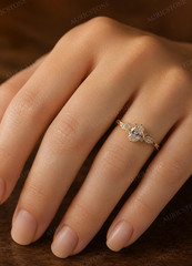 Lab Created Moissanite Ring, Base Metal: Brass Finish: Gold Plated, Gift