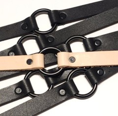 5/8″ Premium Leather Choker Necklace Center O-Ring Goth New Hardware Options!