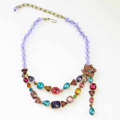 Heidi Daus Crystal Flower Double Strand Statement Necklace