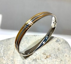 Classic plain three color no coloration Bracelet gold plated Stackable jewelry