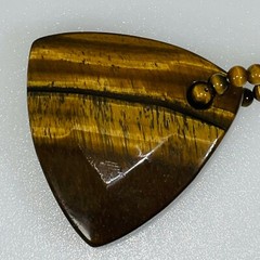 TIGER EYE Made in Oregon Artisan Made Necklace 18″ Brown Black Gold