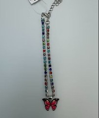 Butterfly Alloy Artificial Gemstones Anklet