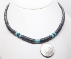 Black -w- Color Accent Beaded Surfer Style 17 in. Necklace … Choice of Color