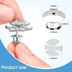 40PCS Locking Pin Back Keeper Clasp, Metal Pin Backing for Brooch Lapel