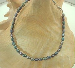 4.5MM SINGLE-STRAND CULTURED FRESHWATER PEACOCK OVAL PEARL SP ANKLET 9″-11″ #2