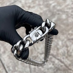 Mens 316L Stainless Steel Miami Cuban Link Chain Heavy Necklace 22MM Thick 24″