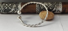 Thick Heavy Sterling Silver Ankle bangle, 925 Silver Plain Adjustable Bangle | H