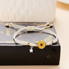 Daisy Sunflower Woven Bracelet ✦ Simple Adjustable Handmade Gift for Women Girls
