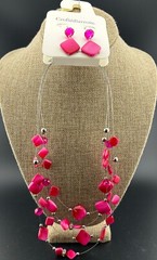 Older Croft & Barrow Pink Shell Necklace and Earrings NWT