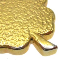 Chanel Clover Dangle Piercing Earrings Gold 03P 120103