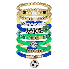 8 Pack Soccer Bracelets for Women – Game Day Jewelry, Sports Fan Gifts, Stackabl