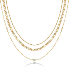 14K Gold Plated Dainty Layering Necklaces for Women | Snake Chain, Curb Link, Pa