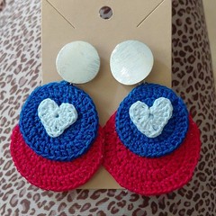 Acrylic Heart Dangle/Drop Earrings Multicolor Love Theme Butterfly Back