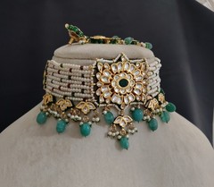 Traditional Indian Kundan Choker Set Indian Bridal Necklace Roz Jewellers.