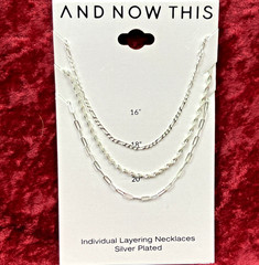 And Now This Silver Plated Layering Necklaces 3 Pcs-16, 18 ,20 In. NWT $50