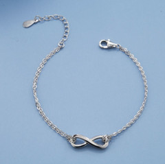Adjustable 10″ Silver Stainless Steel Infinity 8 Anklet Foot Ankle Chain PE14