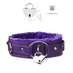 Leather choker Collar with Lock Adjustable Size for women