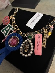 Betsey Johnson BEST IN CLASS school Charm Statement Necklace NWT 👀unique!!