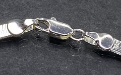 Slinky Bright Silver Plated 4.76mm Flat Snake Chain 8″ Bracelet W/ Lobster Clasp