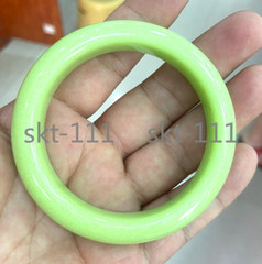 Natural Luminous Green Fluorite Bangle Glow In The Dark Bracelet 58-62mm A++