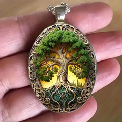 Tree Of Life Oval Jewelry Vintage Silvery Gothic Strength Pendant Necklace