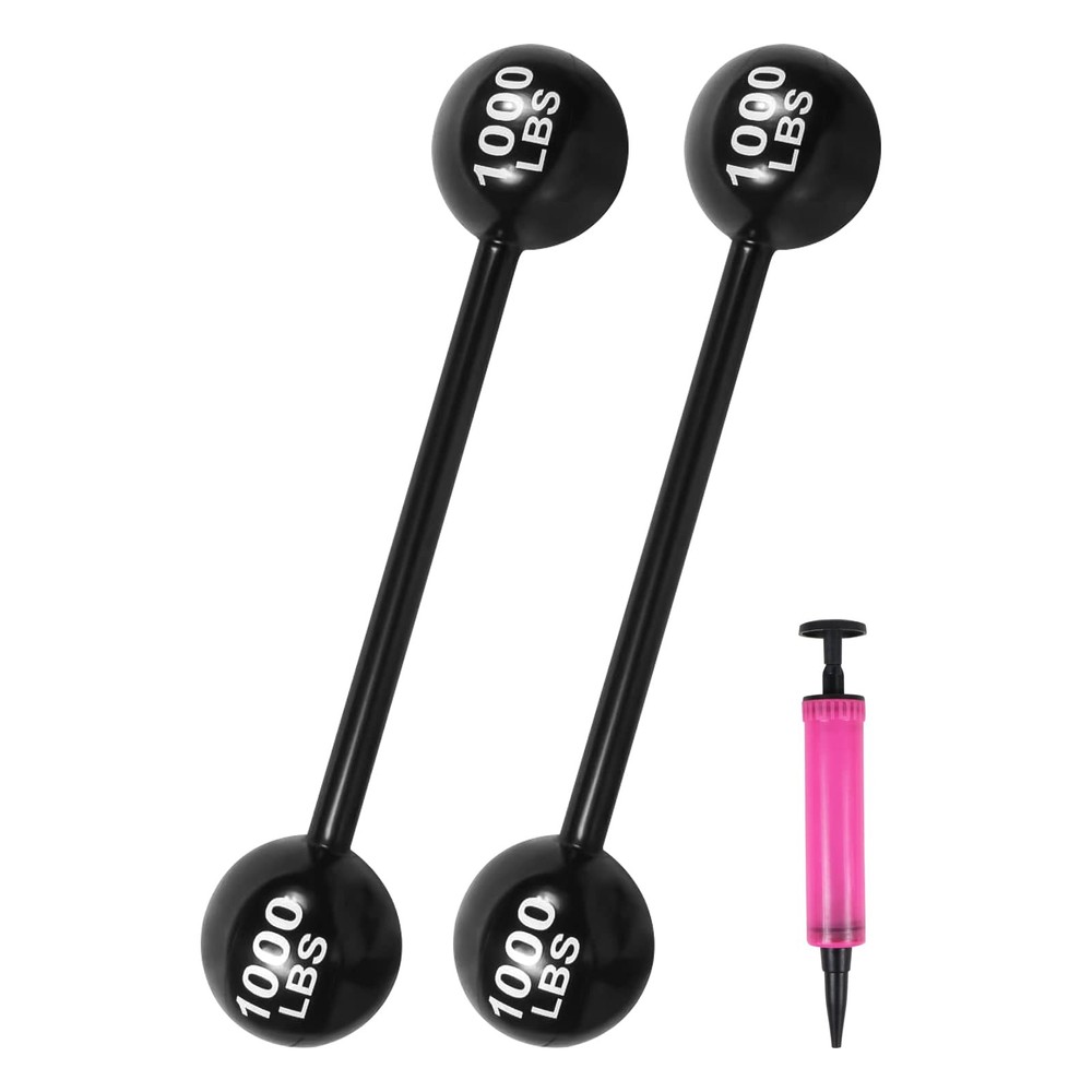 2 PCS Giant Inflatable Dumbbell Barbell,Funny Carnival 43 inches, Black