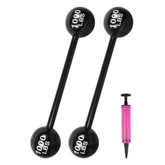 2 PCS Giant Inflatable Dumbbell Barbell,Funny Carnival 43 inches, Black