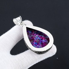 Multi Fire Labradorite Gemstone Handmade 925 Sterling Silver Antique Pendant