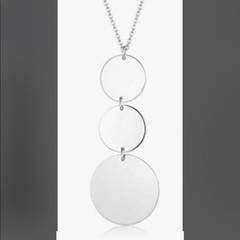 🔴 3 for $15 Silver Pendant Long Statement Necklace