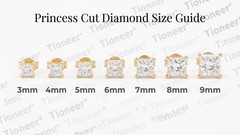 14K Solid Gold Square Princess Cut Cubic Zirconia Basket Push Back Stud Earrings