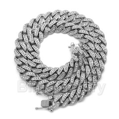 Hip Hop Only The Family OTF & 18″ Full Iced Cuban & 1 Row Choker Chain Necklace