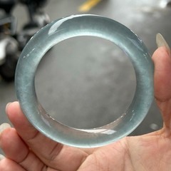 Luckly Round Natural ice blue Oil Burmese Jade jadeite bracelets bangle 60mm