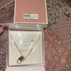 Keep Collective KEEP It Lock Short Necklace Gold Pave New In Box