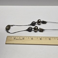Metal & Glass Beaded Necklace 34″