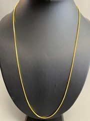 SHARP!! STAMPED 18K GOLD FILLED 1.6mm BOX CHAIN 24″ LONG FITS PENDANT NECKLACE