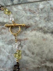 semi precious stoned gold plated 16″ necklace STUNNING!